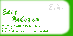 edit makszim business card